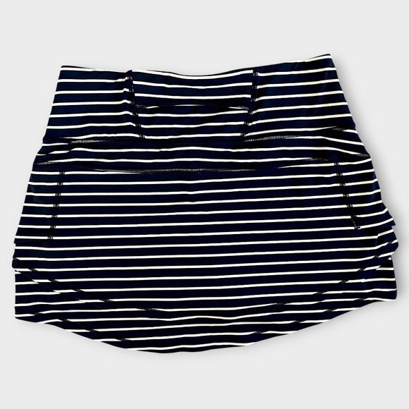 Athleta Run With It Navy White Stripe Skort XS Athletic Running Skirt Preppy - Picture 4 of 10